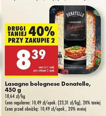 Biedronka Lasagne bolognese Donatello oferta