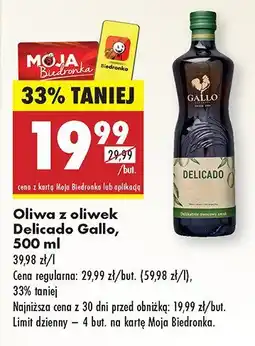 Biedronka Oliwa z oliwek Delicado Gallo oferta