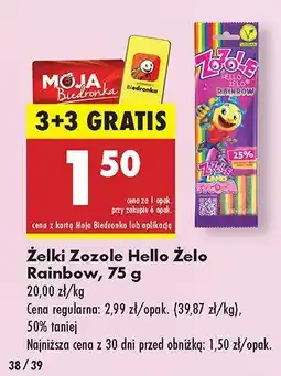 Biedronka Żelki Zozole Hello Żelo Rainbow oferta