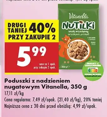 Biedronka Poduszki z nadzieniem nugatowym Vitanella oferta