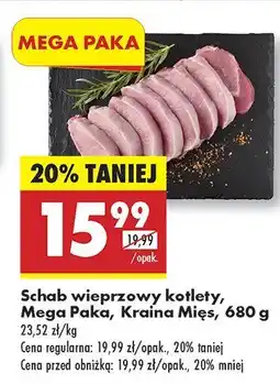 Biedronka Mięso Schab wieprzowy kotlety Mega Paka Kraina Mięs oferta