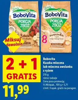 Lidl Kaszka mleczna Bobovita oferta