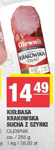 Spar Kiełbasa krakowska sucha z szynki Olewnik oferta