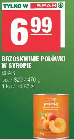 Spar Brzoskwinie połówki w syropie Spar oferta