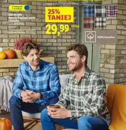 Lidl Esmera men Koszula flanelowa męska z bawełny oferta