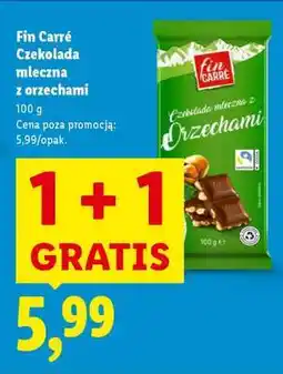Lidl FIN CARRÉ Czekolada mleczna z orzechami oferta