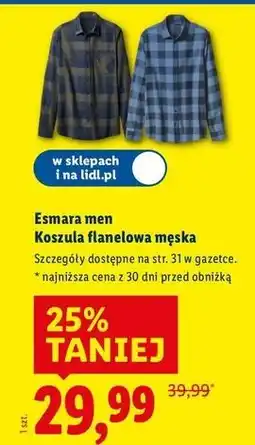 Lidl Koszula flanelowa męska Esmara oferta