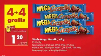 Biedronka Wafelek kakaowy w czekoladzie deserowej Grześki Mega oferta