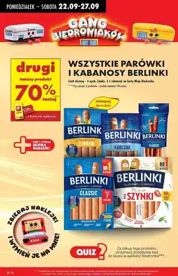 Biedronka Kabanosy classic Morliny Berlinki oferta