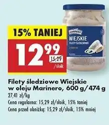Biedronka Filety śledziowe z cebulką i olejem Marinero oferta
