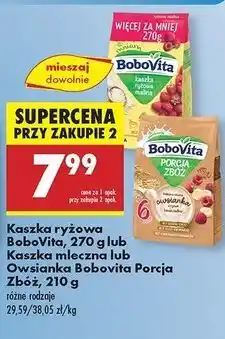 Biedronka Owsianka z ryżem banan-malina Bobovita Porcja Zbóż oferta