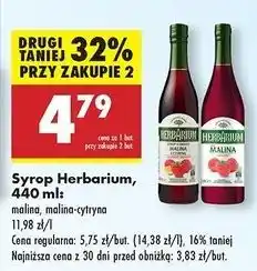 Biedronka Syrop malina z cytryną Herbarium oferta