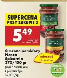 Biedronka Pomidory suszone z pestkami dyni i ziołami Nasza Spiżarnia oferta