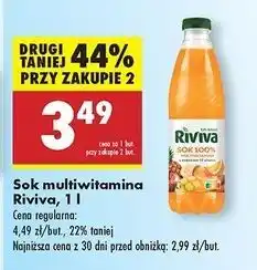 Biedronka Sok multiwitamina 100% Riviva oferta