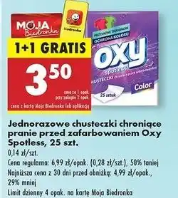 Biedronka Chusteczki jednorazowe chroniące przed zafarbowaniem Oxy Spotless oferta