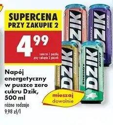Biedronka Napój energetyczny grape zero Wk Dzik oferta
