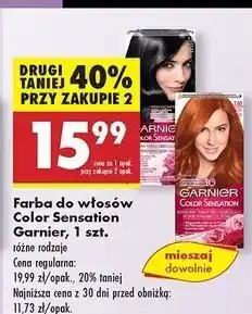 Biedronka Farba do włosów 1.0 głęboka onyksowa czerń Garnier Color Sensation oferta