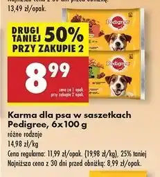 Biedronka Karma dla psa wołowina/królik + cielęcina/indyk Pedigree oferta