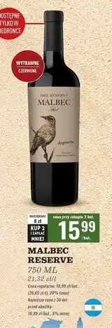 Biedronka Wino Malbec Dry Reserve oferta