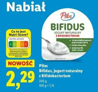 Lidl Jogurt naturalny bifidus Pilos oferta