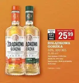 Biedronka Wódka Żołądkowa Gorzka Z Miętą oferta