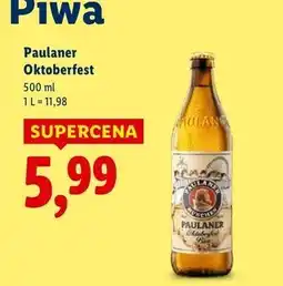 Lidl Piwo Paulaner Oktoberfest Bier oferta