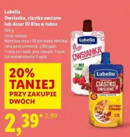 Lidl Deser ciastko owsiane żurawina-migdał Lubella oferta