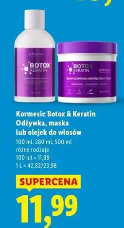 Lidl Olejek do włosów botox & keratin Kormesic oferta