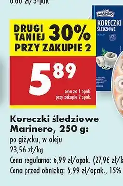 Biedronka Koreczki śledziowe w oleju Marinero oferta