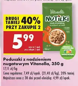 Biedronka Płatki Nutilki - poduszki z nadzieniem nugatowym Vitanella oferta