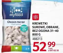 Selgros Krewetki surowe obrane bez ogona 31-40 800g MyFood oferta