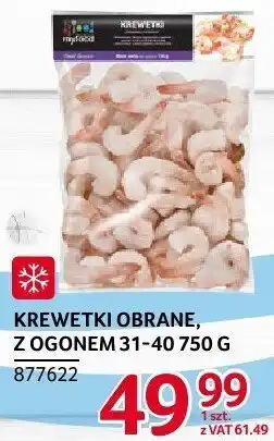 Selgros Krewetki obrane z ogonem 31-40 750g MyFood oferta