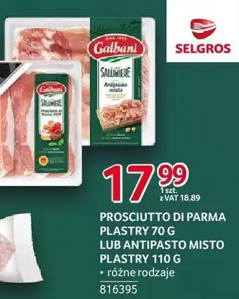 Selgros Antipasto misto plastry Galbani oferta