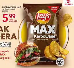 Selgros Chipsy Lay's MAX Karbowane o smaku Grilled Beef Burger oferta