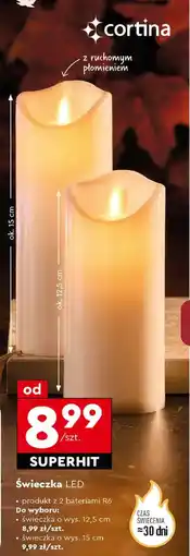 Biedronka Cortina Świeczka LED oferta
