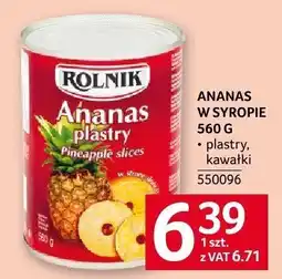 Selgros Ananas w syropie Rolnik oferta