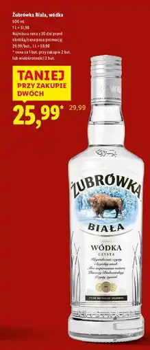 Lidl Wódka Żubrówka Biała oferta