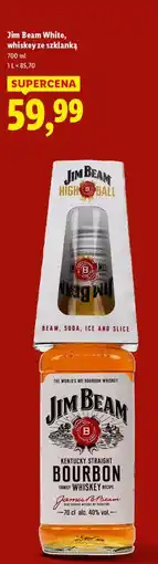 Lidl Bourbon + szklanka Jim Beam White Label oferta
