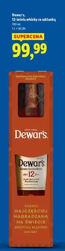 Lidl Whisky + szklanka Dewar's 12 Years Old oferta