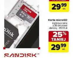 Carrefour Karta pamięci microsd 64 gb Sandisk oferta