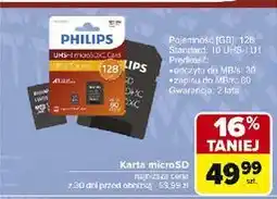Carrefour Karta pamieci micro sd 128 gb + adapter Philips oferta