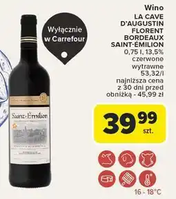 Carrefour Wino czerwone wytrawne Saint Emilion Bordeaux oferta