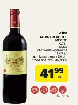 Carrefour Wino Merrain Rouge Medoc oferta