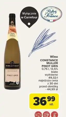 Carrefour Wino Cave De Ribeauville Muller Pinot Gris oferta