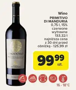 Carrefour Wino Diodoro Primitivo Di Manduria oferta