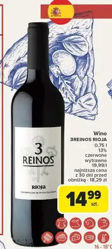Carrefour Wino 3 Reinos Reserva Rioja oferta
