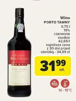 Carrefour Wino Porto Tawny Five Crowns oferta