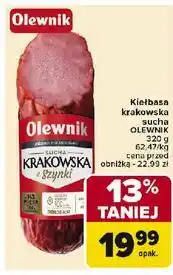 Carrefour Market Kiełbasa krakowska sucha z szynki Olewnik oferta