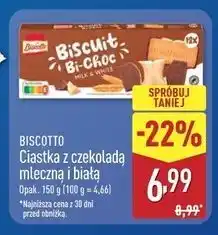 ALDI Ciastka bi-choc milk & white Biscotto oferta