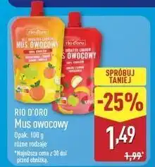 ALDI Mus brzoskwinia jabłko banan morela Rio D'oro oferta
